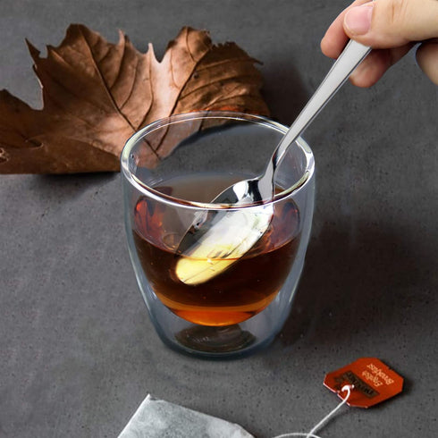 6-Pieces Teaspoons Set Stainless Steel 18/0 Tea Spoons, 6.29 Inches For Home, Kitchen Restaurant, square handle...