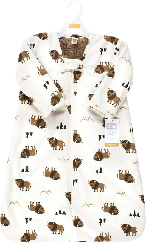 Hudson Baby Unisex Baby Long Sleeve Plush Faux Fur Sleeping Bag, Wearable Blanket, Wild Buffalo, 12-18 Months...