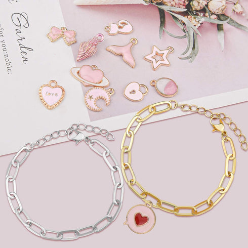 20pcs Chain Bracelets Kit Alloy Link with Lobster Clasps for Christmas DIY Women Jewelry Findings Bracelet Making (Gold & Silver)...