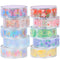 10 Rolls Waterproof Plastic Tape Cute 15mm Wide Self-Adhesive Tape Butterfly and Fruits Pattern Masking Clear Printed Sticker Lovely Gift for Scra...