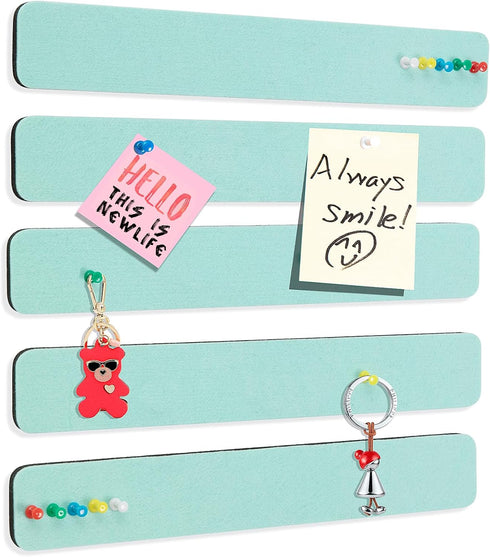 Felt Pin Board Bar Strips Bulletin Board for Bedrooms Offices Home Wall Decoration, Notice Board Self Adhesive Cork Board with 35 Push Pins for Pa...
