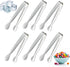 6PCS Mini Small Tiny Tongs, 4.25Inch Stainless Steel Small Tongs for Serving Food, Durable Kitchen Metal Tongs for Ice, Salad, Toaster, Desserts, ...