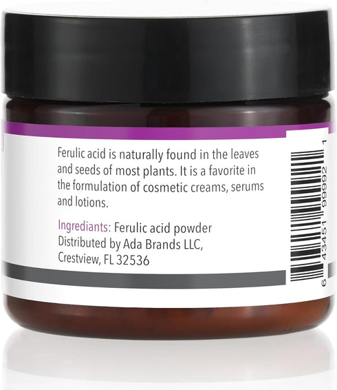 Pure Ferulic Acid Powder | Stabilizes Vitamin C | for use in DIY Creams and serums...