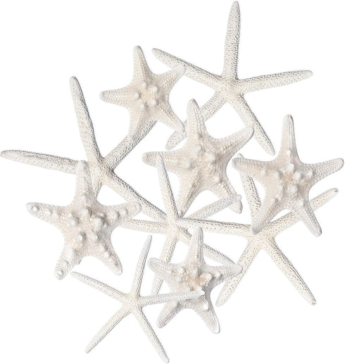 Nautical Crush Trading Starfish & Knobby Starfish Decor - (5) White Starfish 4-6" and (5) Knobby Starfish 2-3.5" - Beach Wedding Decor - Coastal P...