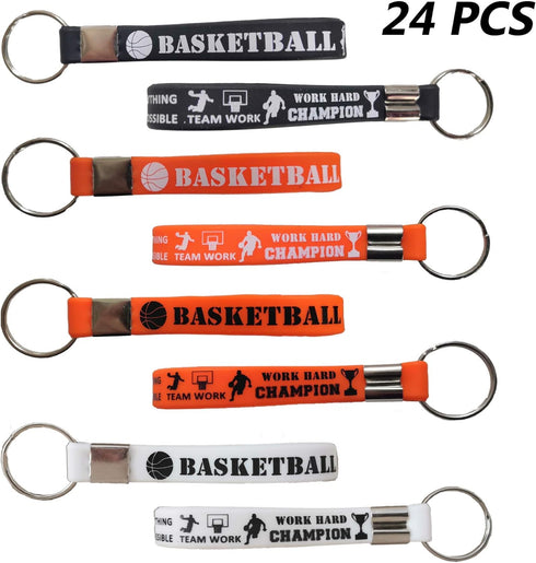 CupaPlay 24 PCS Basketball Keychains/Keyrings Motivational Bulk for Teenagers - Inspirational - Basketball Party Favors and Supplies for Carnival/...