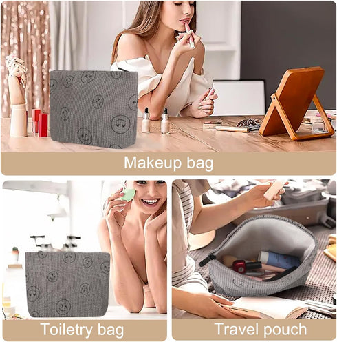 Cosmetic bag Makeup bag Preppy Cute Corduroy Toiletry bag for women travel essentials (greygrey)...