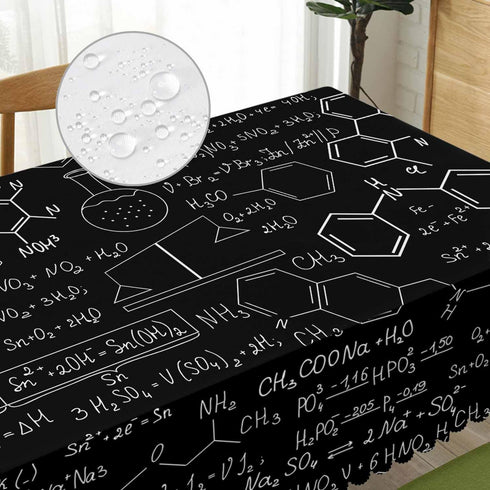 Beabes Tablecloth Chemistry, Chemistry Formulas Laboratory Equipment Rectangular Table Cover Kitchen Table Cloth for Dining Hotel Coffee Parties T...