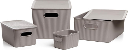 Baobab Multi-purpose Small Storage Basket with Capacity for 1.5 Litres, Taupe, 12.8 x 16.7 x 10...