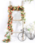 Miracliy 8Pcs 66FT Flower Garland, Orange and Champagne Artificial Rose Floral Vines Fake Hanging Spring Flower Garland for Wall Backdrop Wedding ...