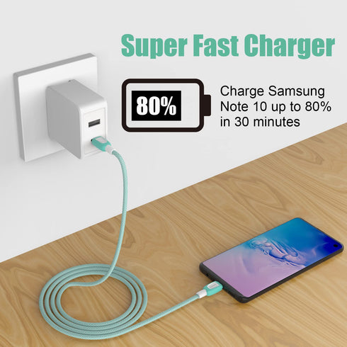 USB C to USB C Cable 120W 2-Pack, 6ft+10ft USB Type C Cable Fast Charging Compatible with iphone 15 Pro max Samsung S22 ultra, MacBook Air/Pro iPa...