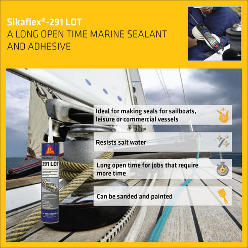 Sikaflex-291 LOT, Mahogany, Marine Adhesive and sealant, General All-Purpose PU Adhesive with Long Open time, 10.1 fl. oz...