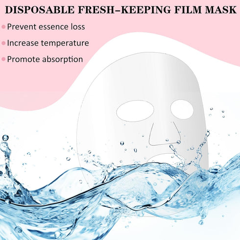 300 Sheets Facial Plastic Mask Disposable Facial Sheet Mask Transparent Face Mask Sheets for Skin Care DIY Spa Mask Moisture Retention...