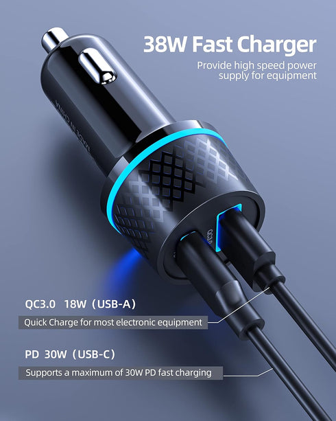48W 30W Car Charger Fit for Google Pixel 8 8 pro 7 7a 7 Pro, Pixel 6 6a 6 Pro, Pixel Fold, Tablet, Pixel 5 5a 4a 4 3a 3 2,XL 2XL 3XL 4XL Phone USB...