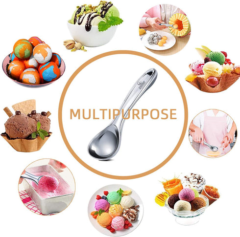 Heavy Duty Ice Cream Scoop, Commercial Ice Cream Scoop with Hook Longer Professional Antifreeze-Metal Easy-Grip Unbreakable,High Qality Zinc Alloy...