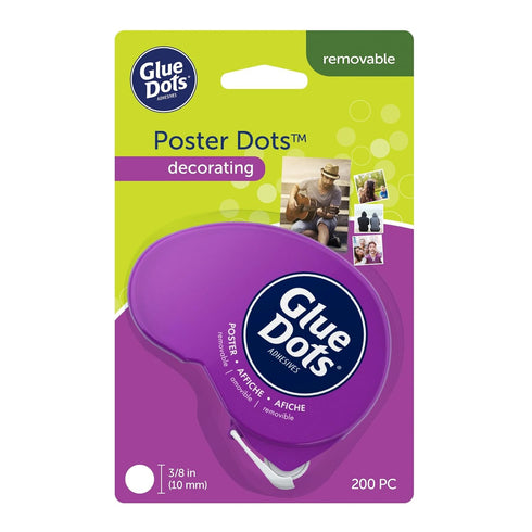 Glue Dots .375" Poster Dot Disposable Dispenser - 200 Clear Dots...