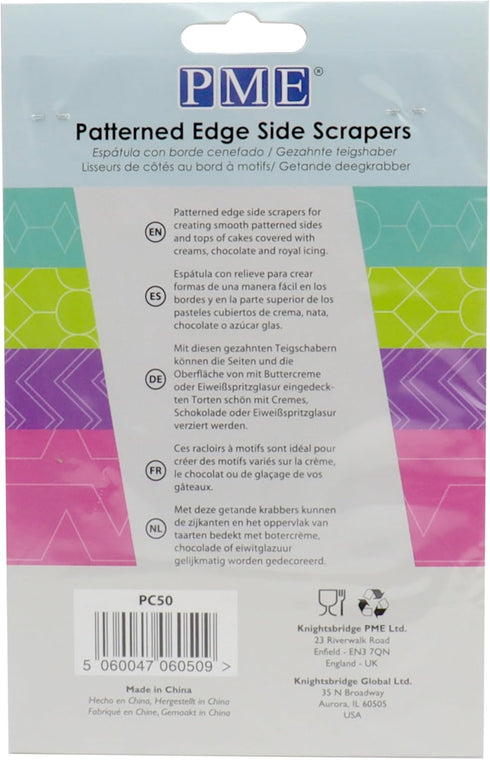 PME SIDE SCRAPERS - PATTERNED EDGE PLASTIC SET OF 4...