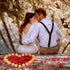 LANKER 500 PCS Red Artificial Rose Petals with 24 PCS Flickering Amber Yellow Flameless Tea Lights Candles for Valentine's Day and Romantic Occasi...