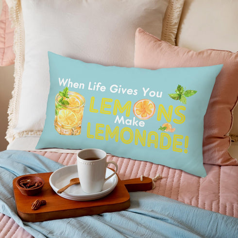 Lemon Summer Throw Pillow Cover 12x20, Inspirational Motivational Gift for Women Men Pillowcase for Bed Couch Chair Sofa, New Home Living Room Din...