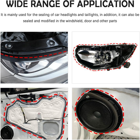 13FT Rubber Butyl Tape,Upgrade Thickness Butyl Sealant Tape for Closing Headlight Gap,Universal Strong Adhesive Window Seal Strip Fits Car Windshi...