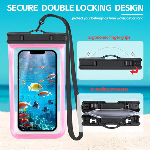 Waterproof Phone Pouch 2 Pack - IPX8 Waterproof Case for iPhone 15 14 13 12 Pro Max Plus Samsung Google Pixel, Up to 7.2 inch- Underwater Dry Bag ...