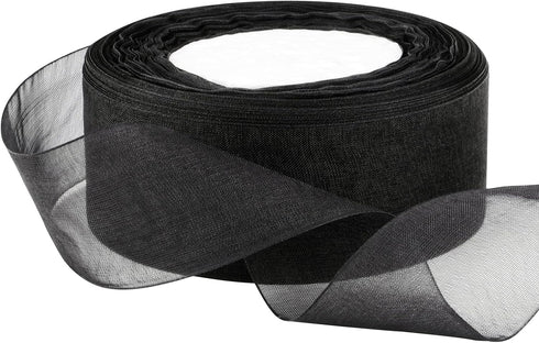 1-1/2 Inch Sheer Organza Ribbon, 50 Yards/Roll (Black)...