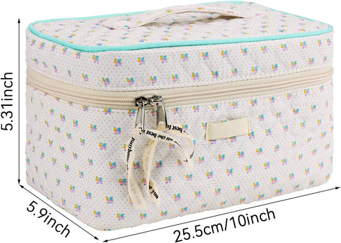 Makeup Bag Cosmetic Bag for Women,Cotton Large Travel Makeup Organizer Bag,Toiletry Bag for Women for Toiletries Accessories Brushes...