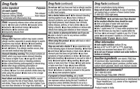HealthA2Z® Naproxen Sodium | 220mg | 300 Counts | NSAID | Fast Pain Relief | Fever Reducer...