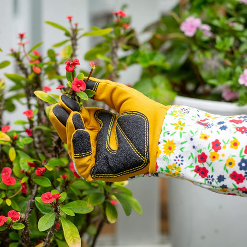 Gardening Gloves for Women,Long Sleeve Garden Rose Cactus Pruning Thorn-Proof Breathable Work Gloves with Touch Screen,Yellow Medium...