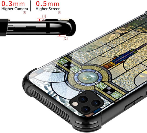 CARLOCA Compatible with iPhone 11 Pro Case,iPhone 11 Pro Cases for Girls Women Boys,Art Deco Stained Glass Window Pattern Design Shockproof Anti-S...
