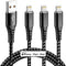 MFi Certified iPhone Charger Lightning Cable 3 Pack 6ft Nylon Braided Cable iPhone Charger Fast Charging Cord Compatible with iPhone 14 13 12 11 P...