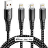 MFi Certified iPhone Charger Lightning Cable 3 Pack 6ft Nylon Braided Cable iPhone Charger Fast Charging Cord Compatible with iPhone 14 13 12 11 P...
