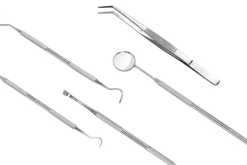 Tools Pack, Teeth Cleaning Tools, Stainless Steel Dental Scraper, Tooth Pick Hygiene Set with Mouth Mirror, Tweezer Kit for Dentist, Family Oral C...