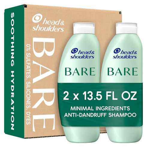 Head & Shoulders BARE Dandruff Shampoo, Sulfate Free Minimal Ingredients Anti Dandruff Shampoo, Soothing Hydration, Ecobottles with Less Plastic, ...