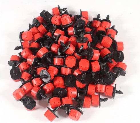 100pcs Drip Irrigation Fittings 360 Degree Adjustable Irrigation Drippers Sprinklers 1/4 Inch Drip Fittings for Watering System...