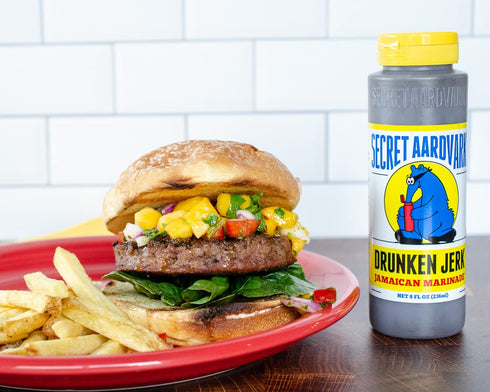 Secret Aardvark Drunken Jerk Hot Sauce – Jamaican Jerk Sauce and Marinade, Made with Jamaican Jerk Seasoning, Soy Sauce, & Habanero Peppers, Non-G...