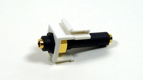 3.5mm Keystone Snap-in Stereo Jack White Female in-line Modular Coupler for Wall Plate; 45-774...