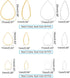 PH PandaHall 300pcs Drop Open Bezels for Resin 3 Sizes Earrings Beading Hoop Linking Rings Teardrop Connectors Charms Links Frames for Clay Earrin...