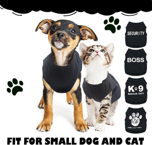 4 Pieces Puppy Clothes Dog Shirt for Small Dogs Boy Male Dog Clothes Teacup Yorkie Clothes Funny Pattern Breathable Lightweight Soft Puppy Shirt A...