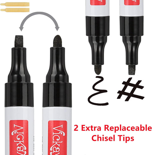 Paint Pen Acrylic Marker,6 Pack 2.0mm Paint Marker for Ceramic, Glass and Stone Painting,Permanent Oil Based Paint Markers with 2 Extra Chisel Tip...