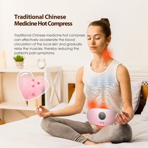 Portable Cordless Heating Pad, Heating Pad for Cramps Pain Relief with 5 Heat Levels and 7 Massage Modes, Menstrual Heating Pad - Portable and Wid...