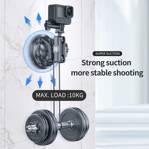 TELESIN Suction Cup Car Mount with Phone Holder, Windshield Window Dashboard Boats Vehicle Attach for GoPro Max Mini Hero 12 11 10 9 8 7 6 5 Insta...