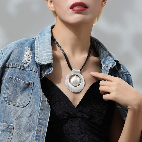 Trendy Black Leather Chokers Necklaces Chain Necklace for Women Jewelry...