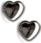 2 Packs Glossy Finish Love Heart Shaped Cell Phone Ring Holder Stand, 360 Degree Rotation Finger Ring Kickstand with Polished Metal Phone Grip (Bl...