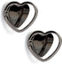 2 Packs Glossy Finish Love Heart Shaped Cell Phone Ring Holder Stand, 360 Degree Rotation Finger Ring Kickstand with Polished Metal Phone Grip (Bl...