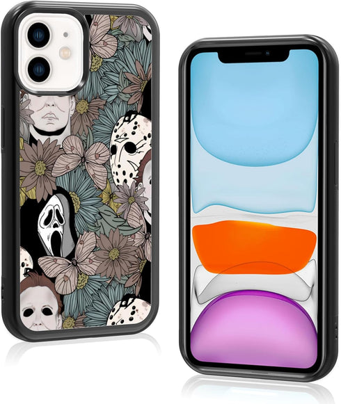 Horror Flowers Scary Phone Case Fit for iPhone 11, TPU iPhone Case Shockproof Ghostface Fashion Design Phone Cover Gift for Boy Girl Men Women...