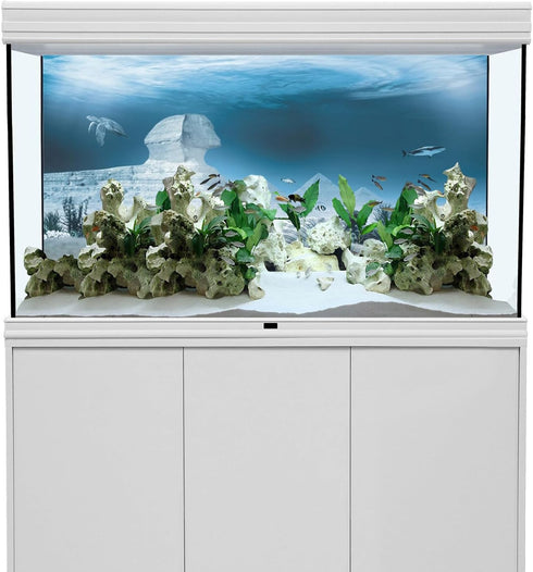 AWERT 48x20 inches Egyptian Pyramid Aquarium Background Egypt and Sphinx Underwater World Antique Architecture Fish Tank Background Vinyl Backgrou...