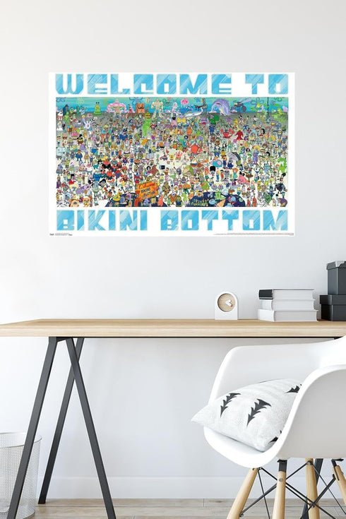 Trends International Nickelodeon Spongebob - Every Character Ever 19 Wall Poster, 22.375" x 34", Premium Poster & Mount Bundle...