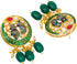 Traditional Indian Gold Plated Green Meenakari, CZ & Multilayer Pearls Adjustable Dori Long Pendant Necklace with Matching Earrings Jewellery/Jewe...