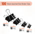 Mr. Pen- Binder Clips, 100 pc, Assorted Sizes, Black, Paper Binder Clips, Paper Clamps Assorted Sizes, Black Clips for Paper, Black Binder Clips, ...
