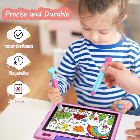 Digiroot Kids Stylus Pens for Fire HD Kids Tablet, 3 Pack Stylus for Kids with Durable Rubber Tips, Compatible with Fire Tablet, Fire Max Tablet, ...